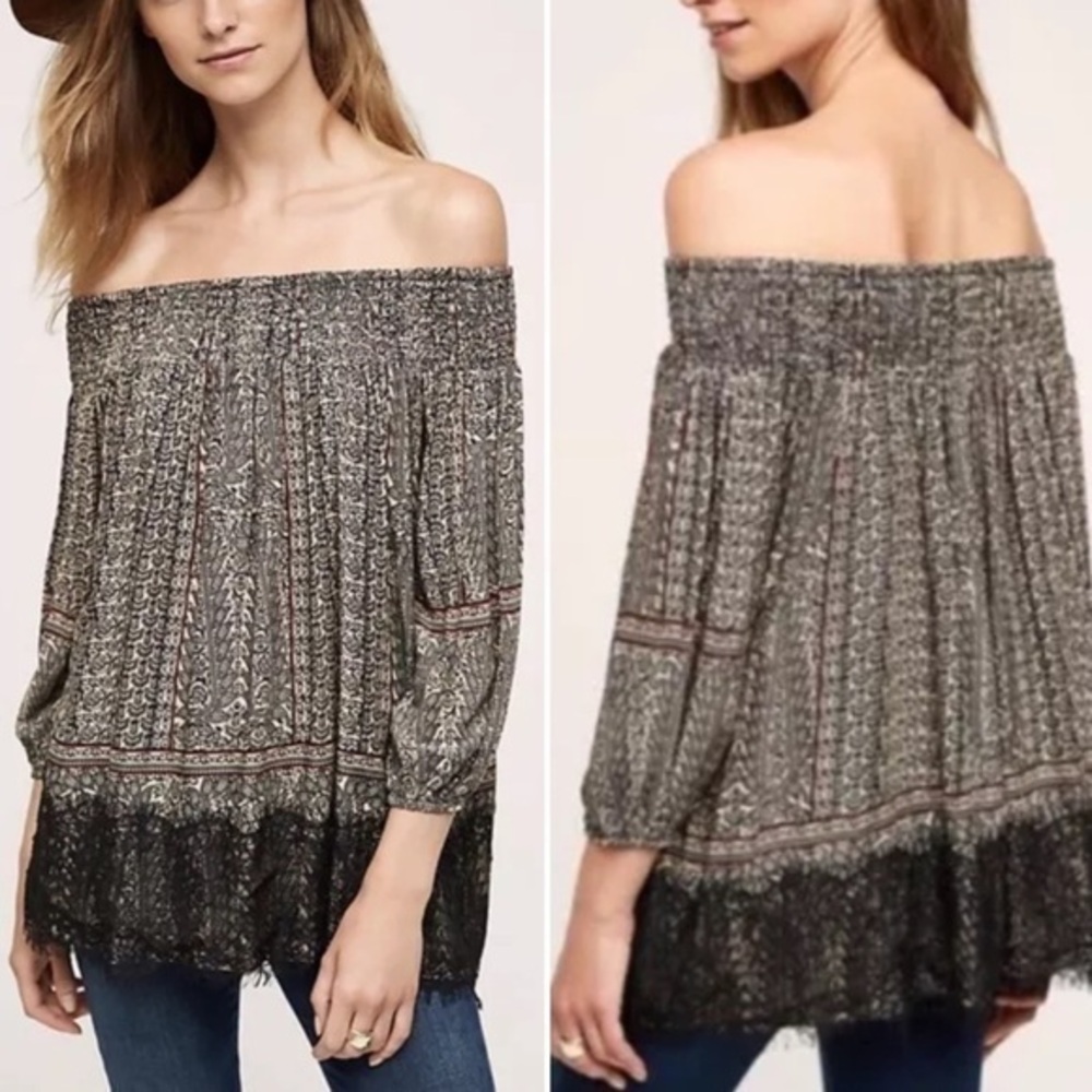 ANTHROPOLOGIE VANESSA VIRGINIA Off Shoulder Top Sm